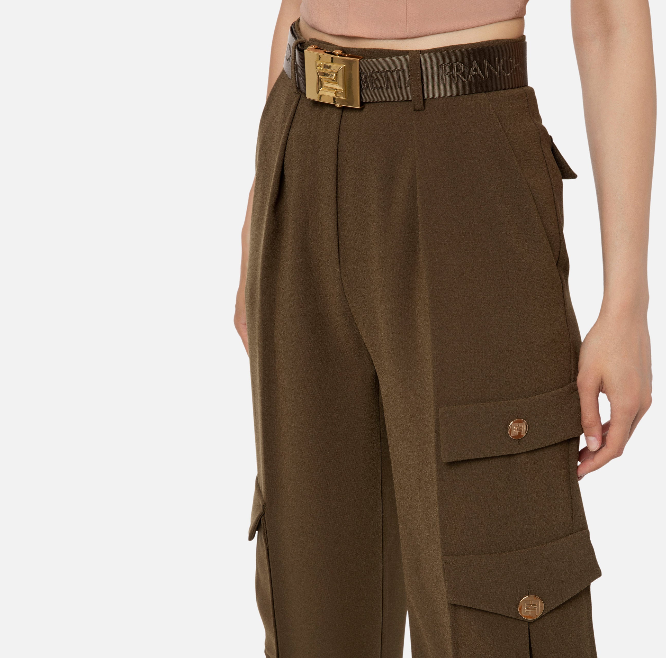 Elisabetta Franchi Women's Trousers PA02936E2 ARMY
