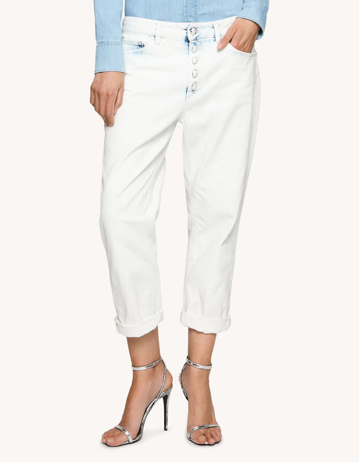 Dondup Pantalone Donna Koons Gioiello-Bianco Blu