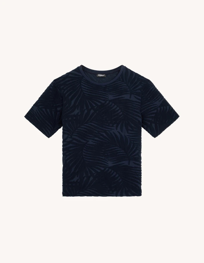 Dondup T-Shirt Uomo Jacquard-Blu Inchiostro