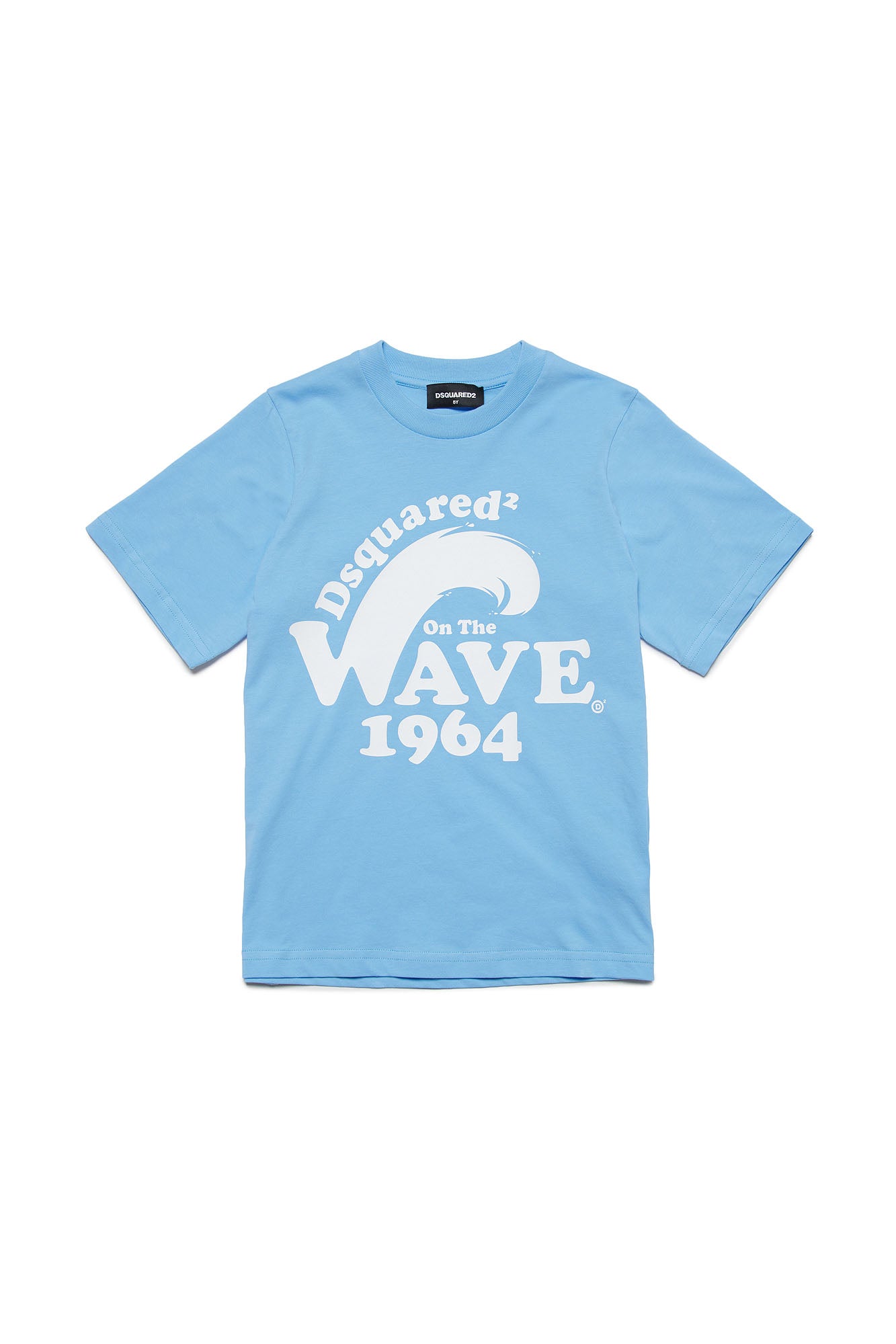 DSQUARED2-T-Shirt Unisex Bambino Slouch Wave-Azzurro