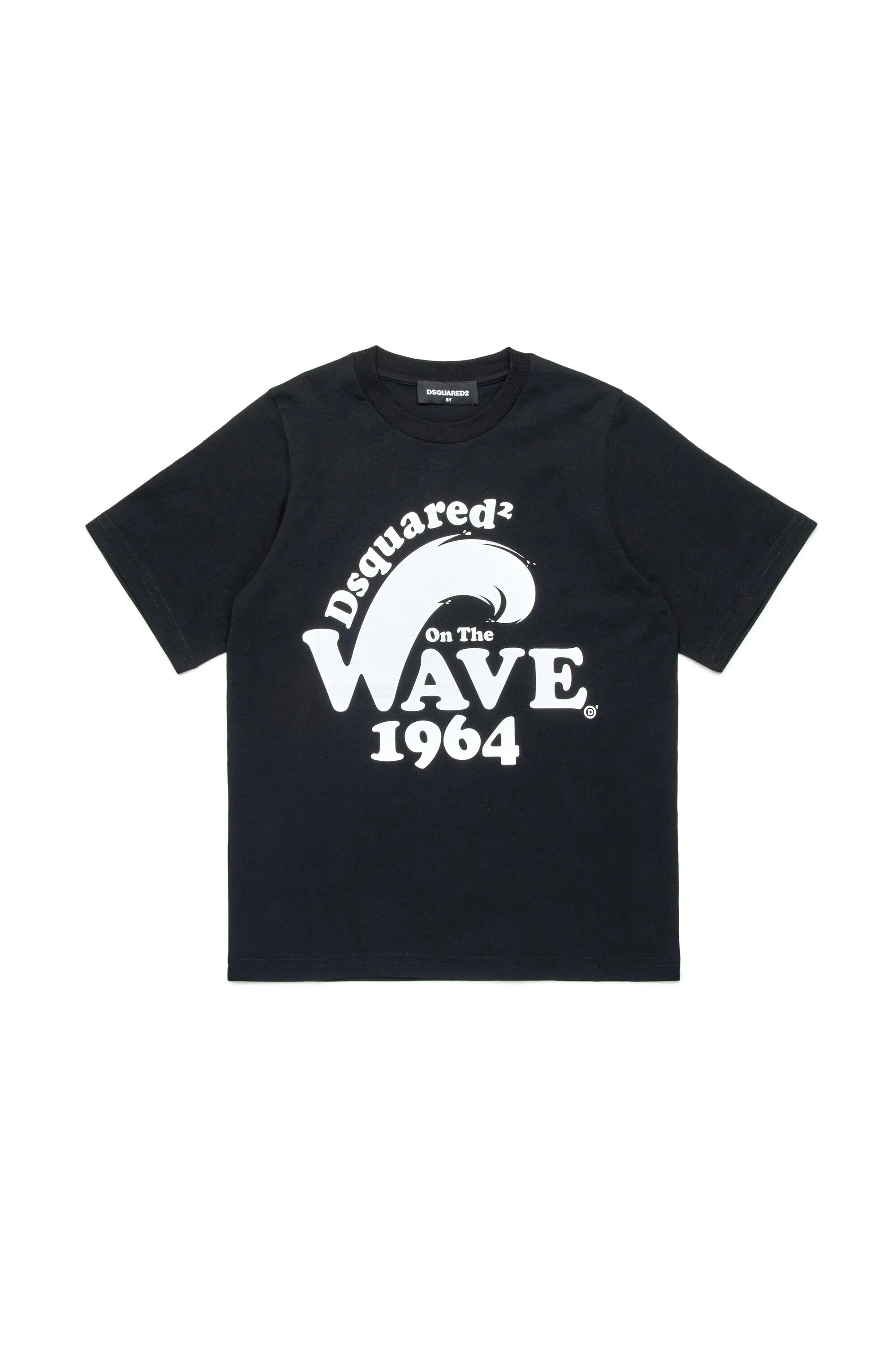 DSQUARED2-T-Shirt Unisex Bambino Slouch Wave-Nero