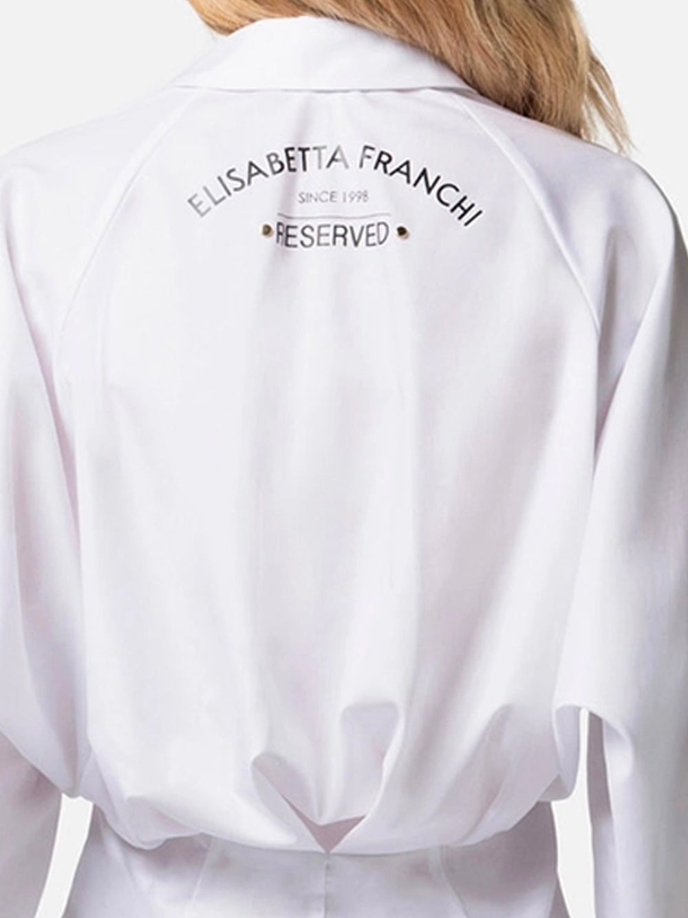 ELISABETTA FRANCHI Camicia Logo Retro-Bianco