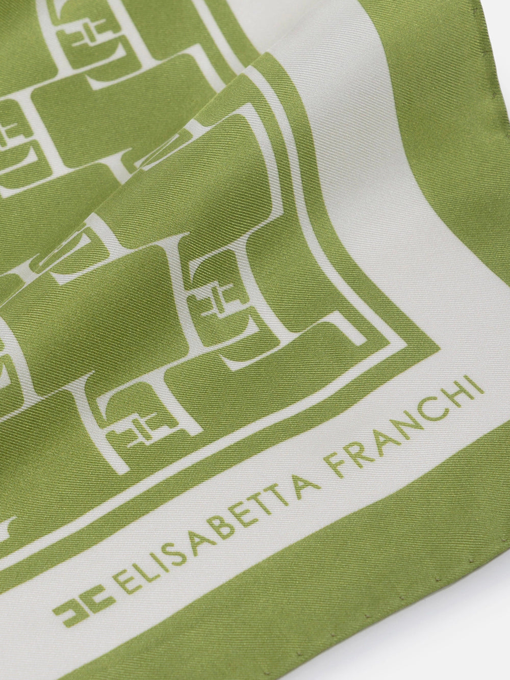 ELISABETTA FRANCHI Foulard Logo EF-Pistacchio Burro