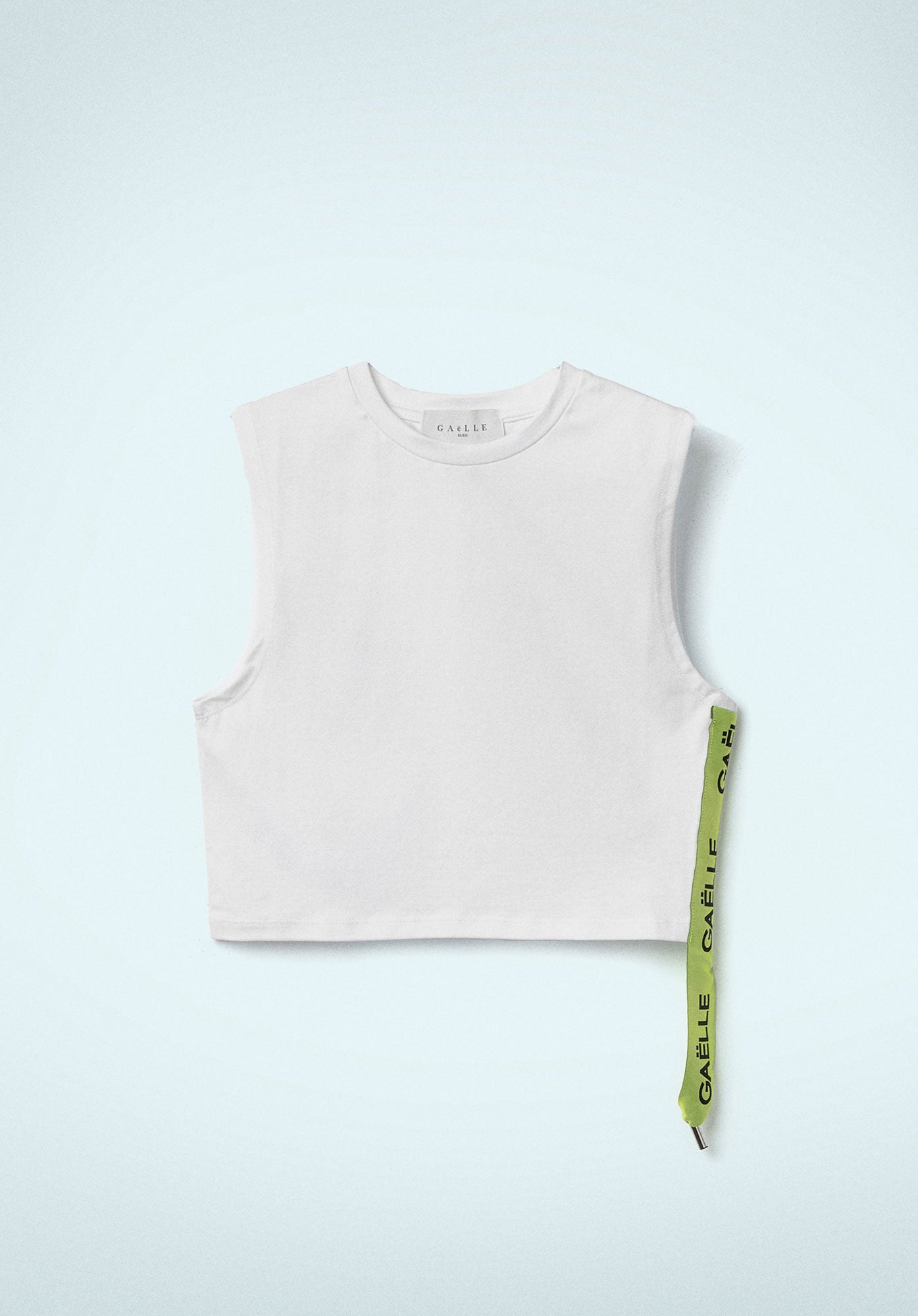 Gaelle Paris T-Shirt Donna Crop Nastro-Bianco