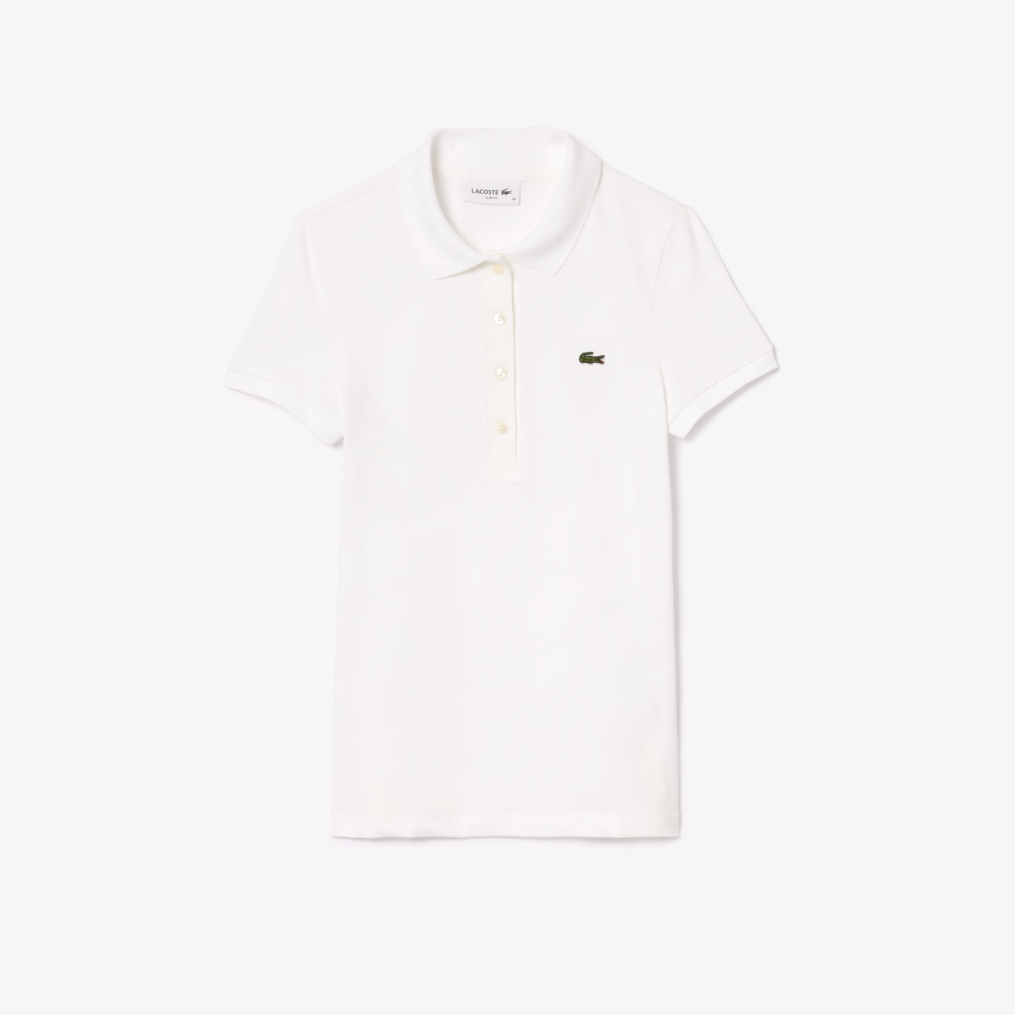 LACOSTE Women's Slim Fit Polo Shirt White