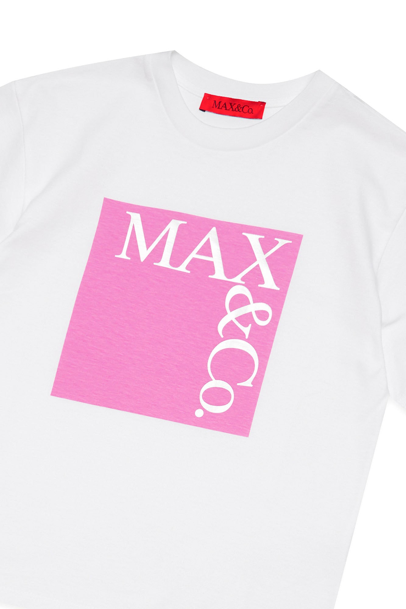 MAX&CO KIDS-T-Shirt Bambina Logo-Bianco Rosa
