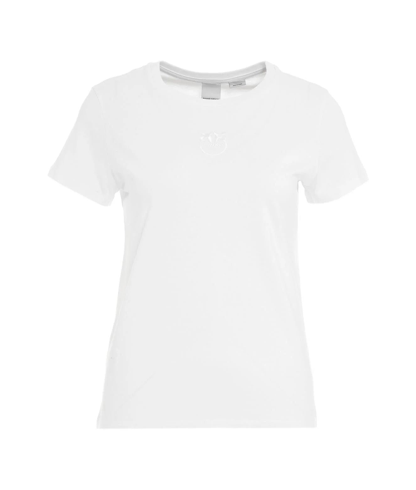 PINKO White Mini Logo Basic T-shirt