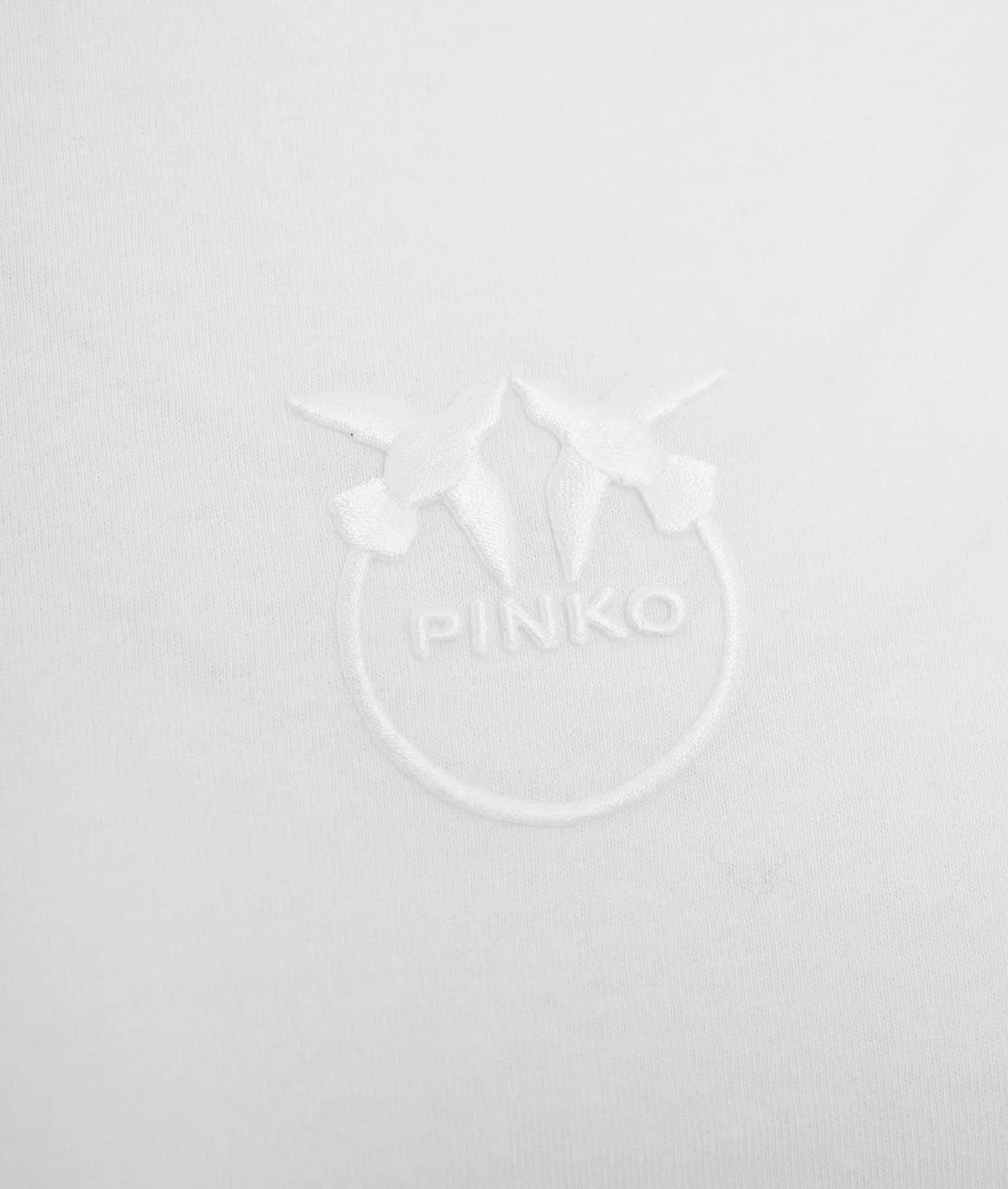 PINKO T-shirt Basico Mini Logo Bianco