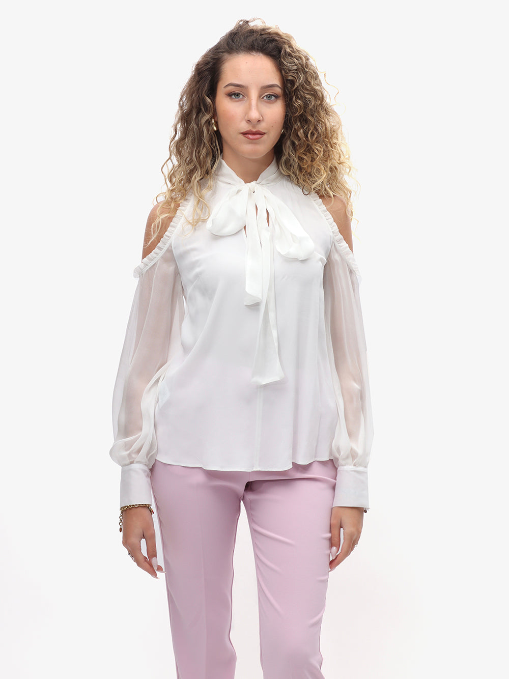 Gamay Crepe de Chine Blouse White
