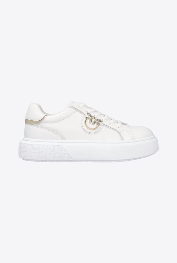 PINKO Calf Yoko 01 White/Platinum Sneakers